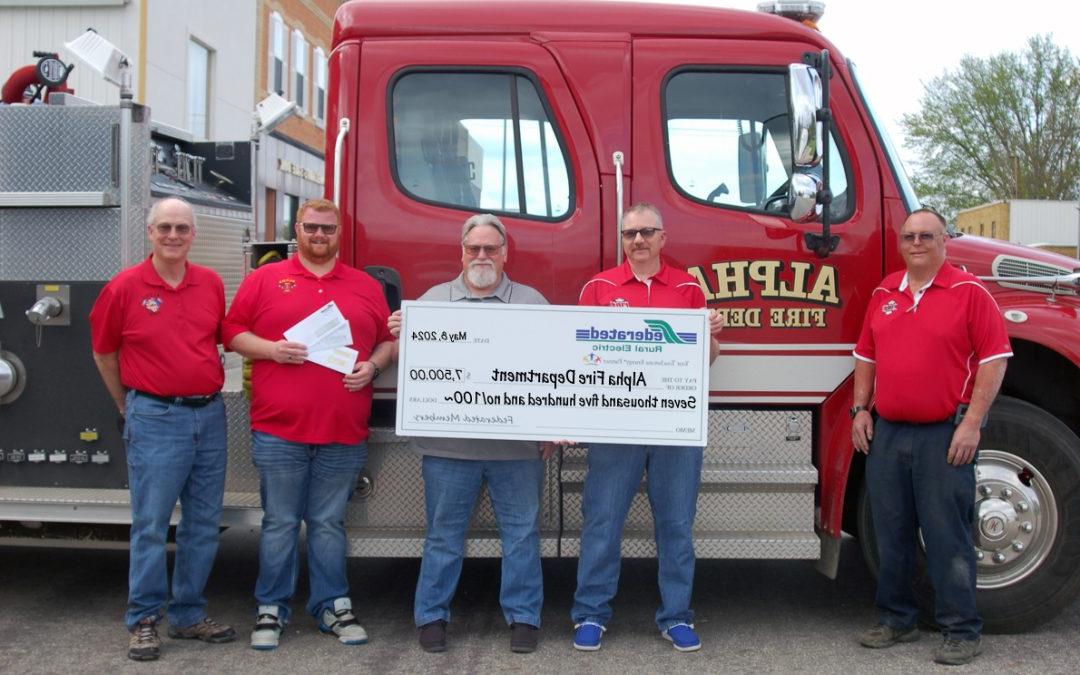 Federated Rural Electric coordinates double matching funds totaling $30,000 to assist four local fire departments